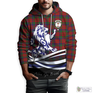 Robertson Tartan Hoodie with Alba Gu Brath Regal Lion Emblem