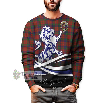 Robertson Tartan Sweatshirt with Alba Gu Brath Regal Lion Emblem