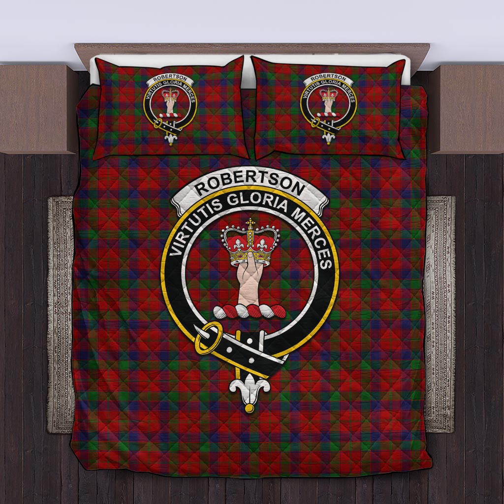 Robertson Tartan Quilt Bed Set with Family Crest Twin - Tartan Vibes Clothing