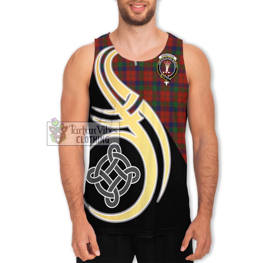 Robertson Tartan Men's Tank Top with Family Crest and Celtic Symbol Style Men - Tartan Vibes Clothing