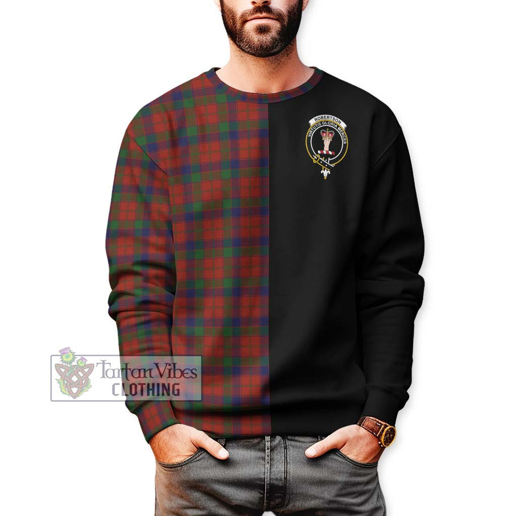 Robertson Tartan Sweatshirt with Family Crest and Half Of Me Style Unisex - Tartanvibesclothing Shop