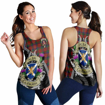 Robertson Tartan Family Crest Women's Racerback Tanks Lion Rampant Royal Thistle Shield Celtic Inspired