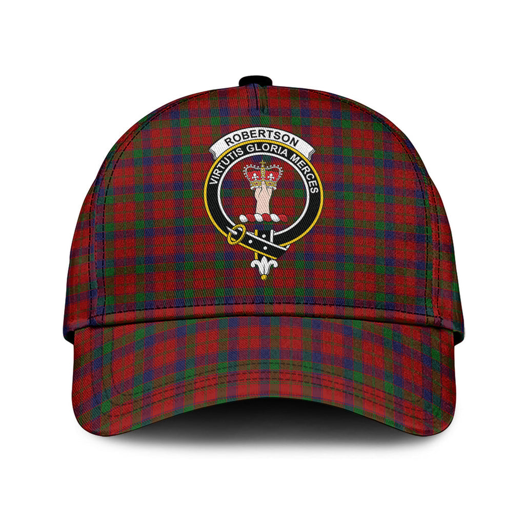 Robertson Tartan Classic Cap with Family Crest Classic Cap Universal Fit - Tartan Vibes Clothing