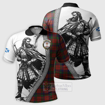 Robertson Tartan Clan Crest Polo Shirt with Highlander Warrior Celtic Style Kid - Tartan Vibes Clothing