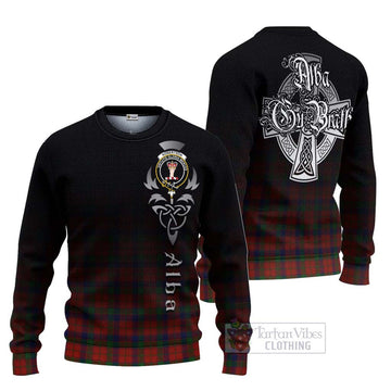 Robertson Tartan Ugly Sweater Featuring Alba Gu Brath Family Crest Celtic Inspired