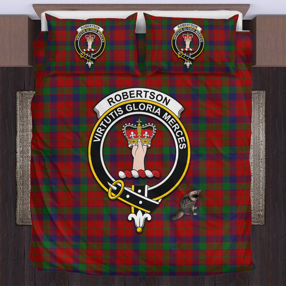 Robertson Tartan Bedding Set with Family Crest US Bedding Set - Tartan Vibes Clothing