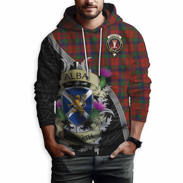 Robertson Tartan Family Crest Hoodie Lion Rampant Royal Thistle Shield Celtic Inspired Pullover Hoodie - Tartan Vibes Clothing