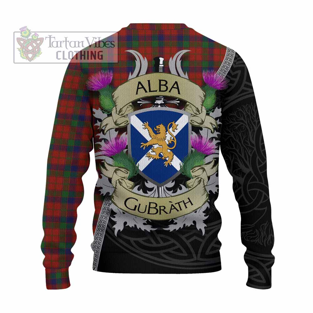 Robertson Tartan Family Crest Knitted Sweater Lion Rampant Royal Thistle Shield Celtic Inspired - Tartan Vibes Clothing