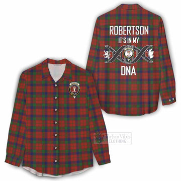 Robertson Tartan Women's Casual Shirt with Family Crest DNA In Me Style