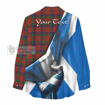 Robertson Tartan Women's Casual Shirt with Family Crest Scotland Patriotic Style