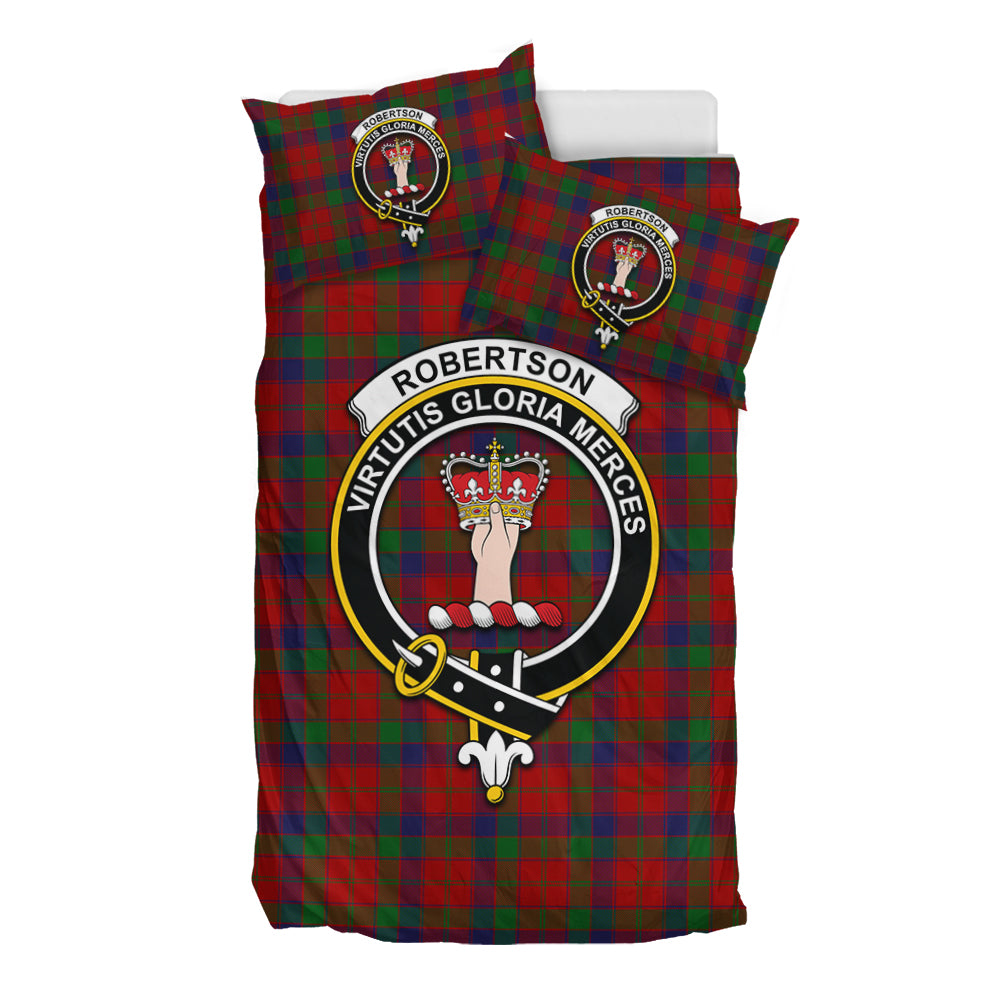 Robertson Tartan Bedding Set with Family Crest - Tartan Vibes Clothing