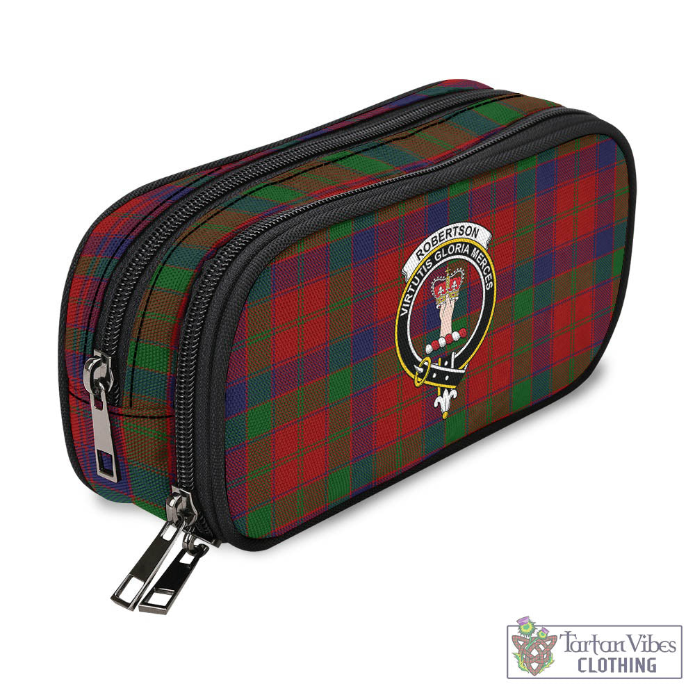 Tartan Vibes Clothing Robertson Tartan Pen and Pencil Case with Family Crest