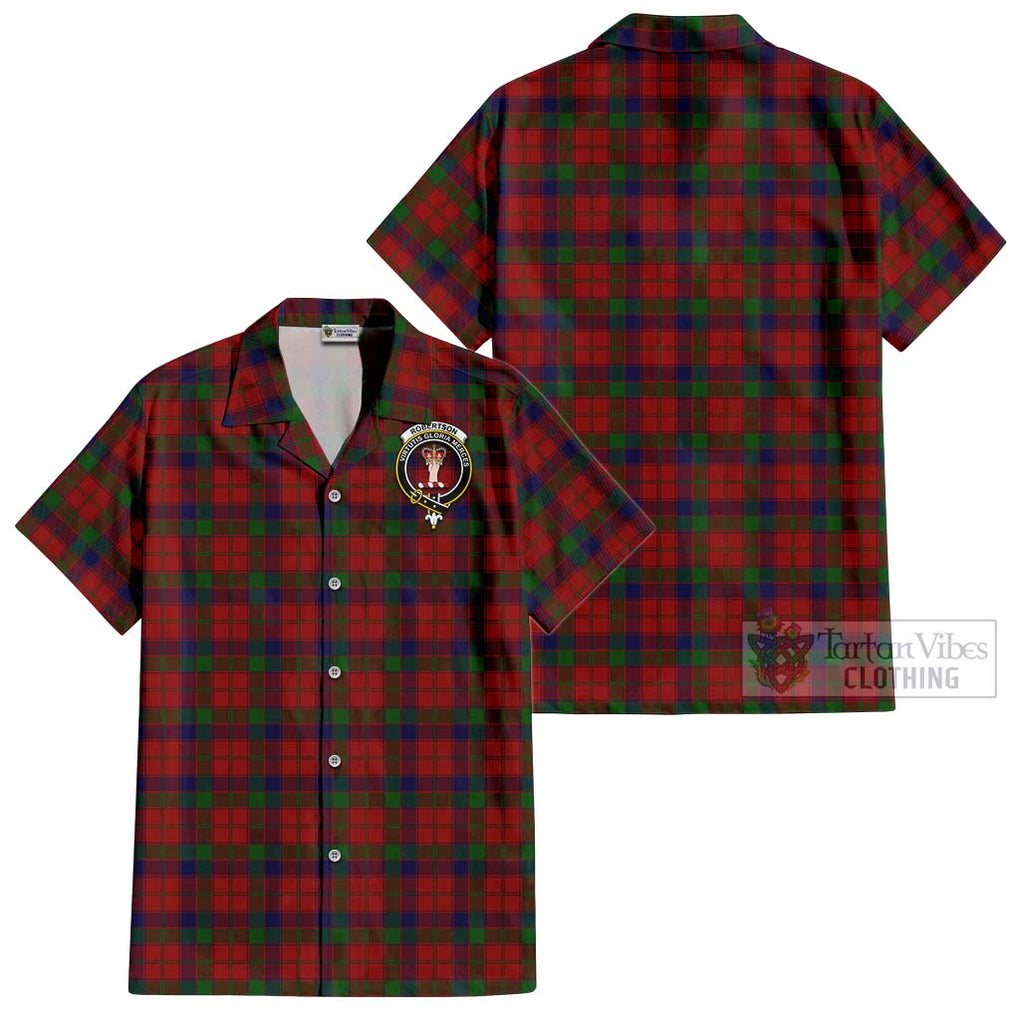 Robertson Tartan Cotton Hawaiian Shirt with Family Crest Kid - Tartan Vibes Clothing