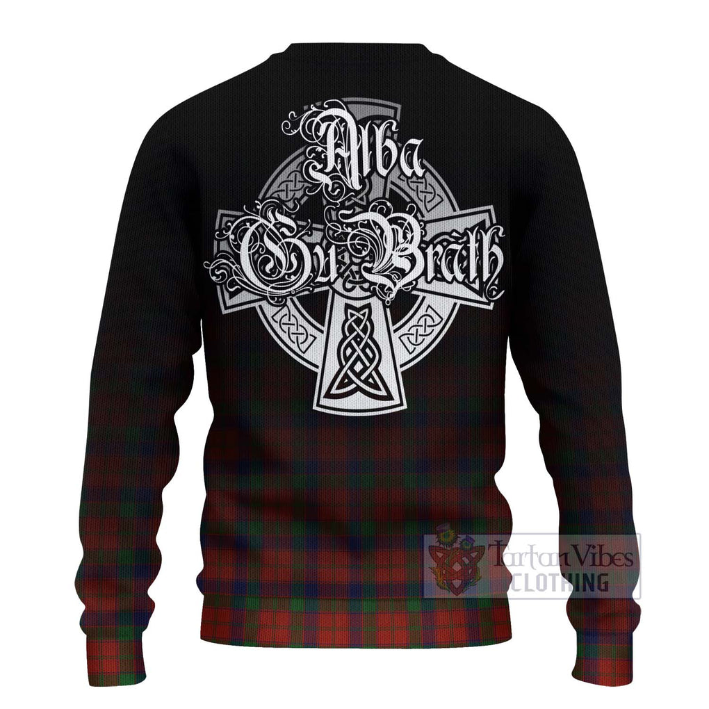 Tartan Vibes Clothing Robertson Tartan Knitted Sweater Featuring Alba Gu Brath Family Crest Celtic Inspired