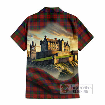 Robertson Tartan Family Crest Hawaiian Shirt with Scottish Ancient Castle Style - Tartan Vibes Clothing