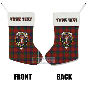 Robertson Tartan Family Crest Christmas Stocking with Personalized Text