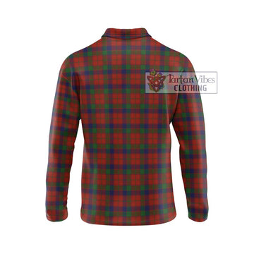 Robertson Tartan Long Sleeve Polo Shirt with Family Crest DNA In Me Style