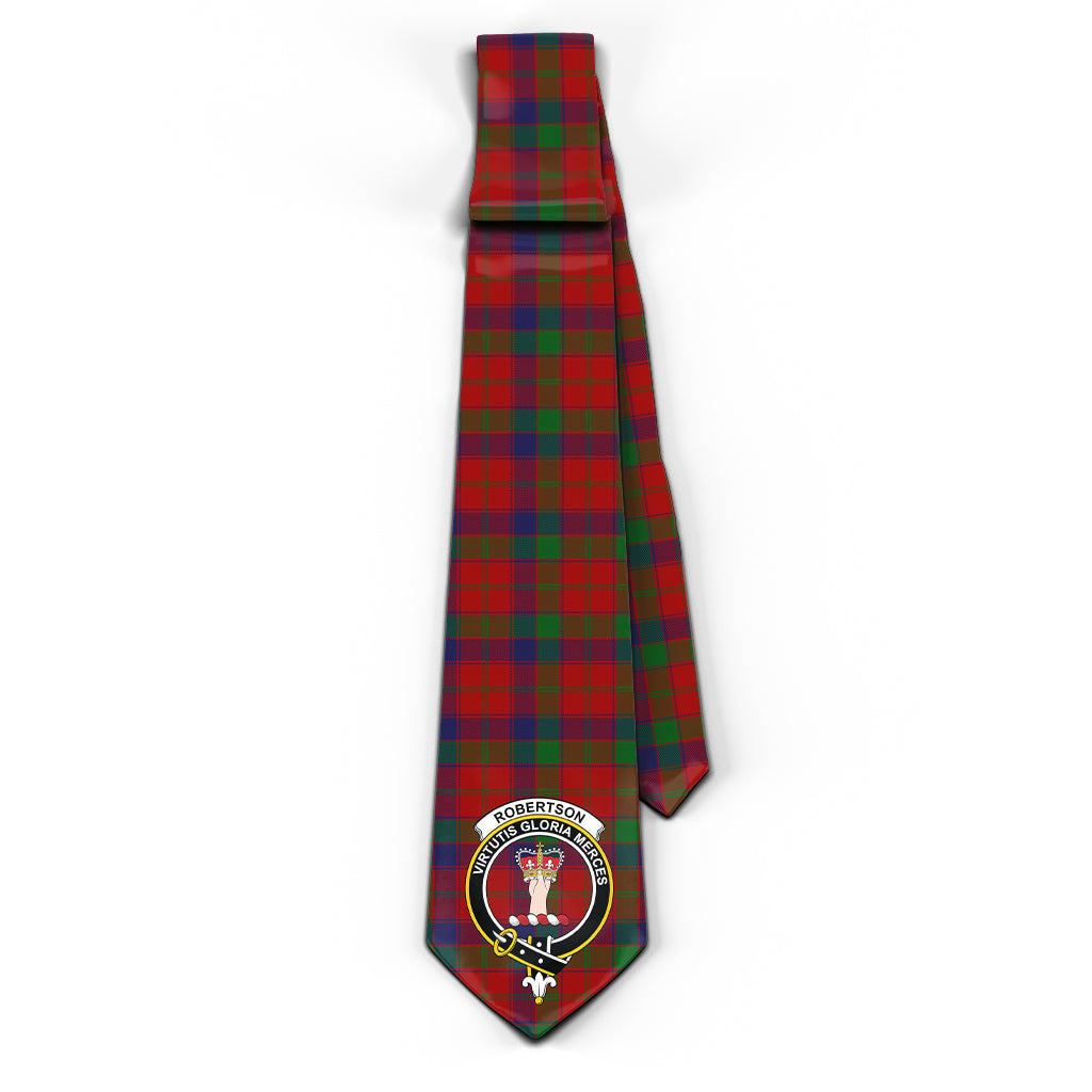 Robertson Tartan Classic Necktie with Family Crest - Tartan Vibes Clothing