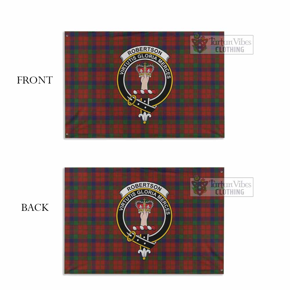 Tartan Vibes Clothing Robertson Tartan House Flag with Family Crest