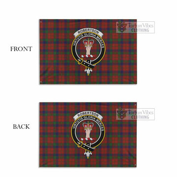 Robertson Tartan House Flag with Family Crest