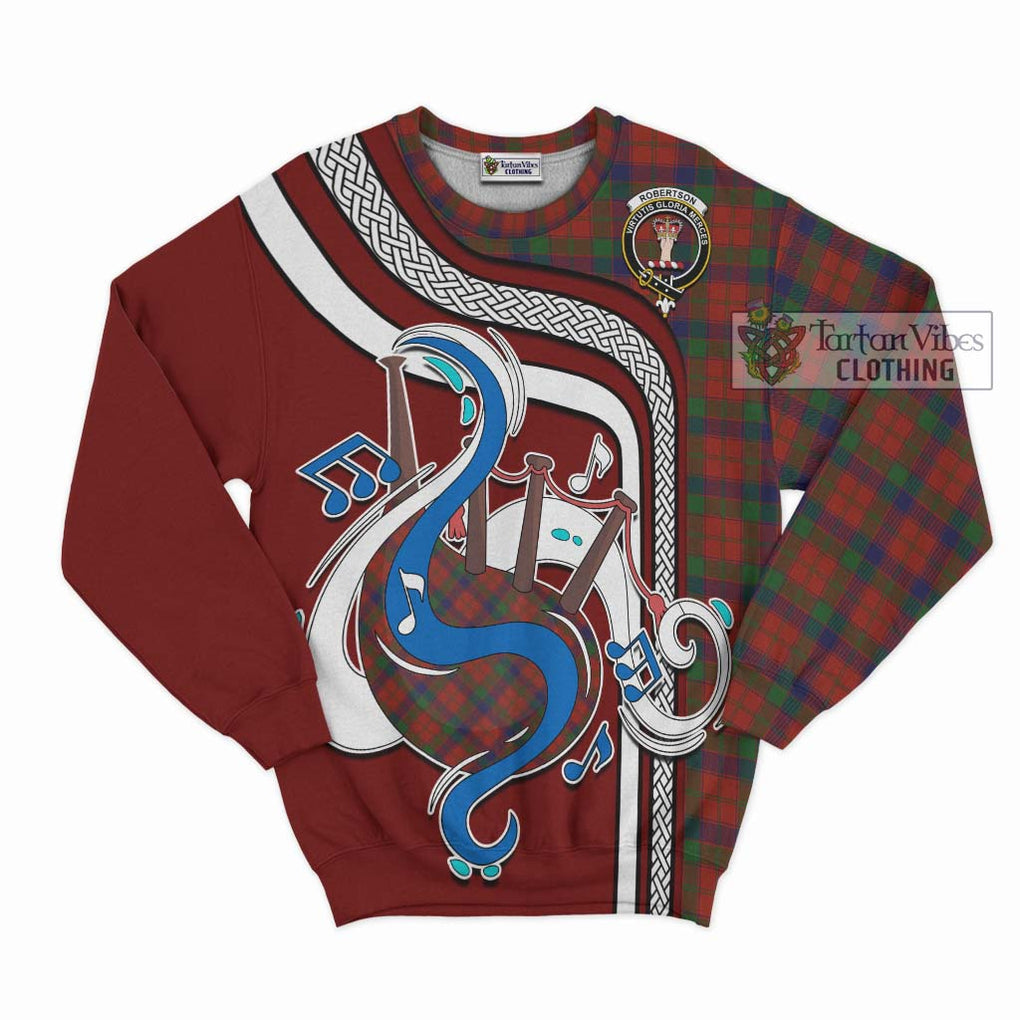 Tartan Vibes Clothing Robertson Tartan Sweatshirt with Epic Bagpipe Style