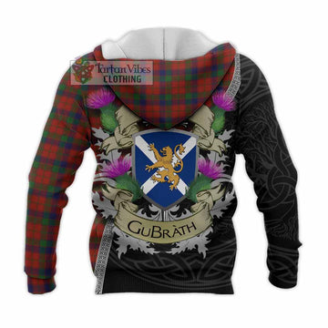 Robertson Tartan Family Crest Knitted Hoodie Lion Rampant Royal Thistle Shield Celtic Inspired - Tartan Vibes Clothing