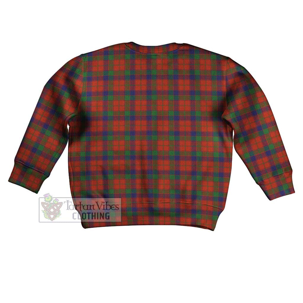 Tartan Vibes Clothing Robertson Tartan Kid Ugly Sweater with Family Crest