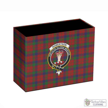 Robertson Tartan Pen Holder with Family Crest