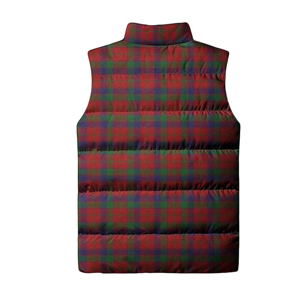 Robertson Tartan Sleeveless Puffer Jacket with Family Crest - Tartanvibesclothing