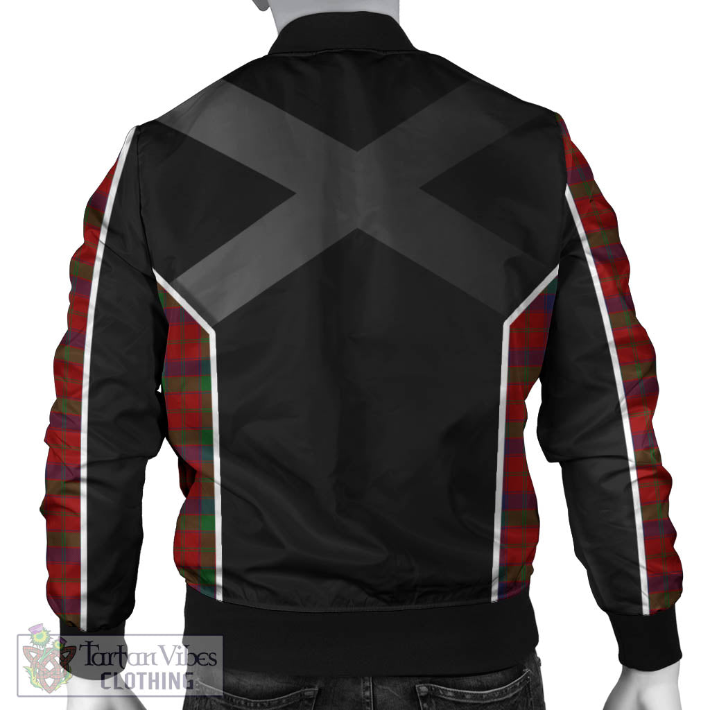 Tartan Vibes Clothing Robertson Tartan Bomber Jacket with Family Crest and Scottish Thistle Vibes Sport Style