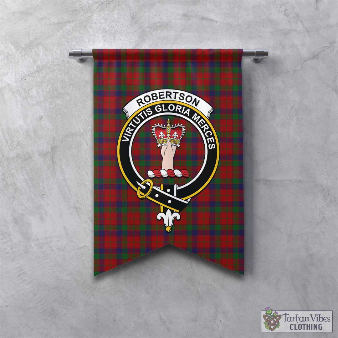 Tartan Vibes Clothing Robertson Tartan Gonfalon, Tartan Banner with Family Crest