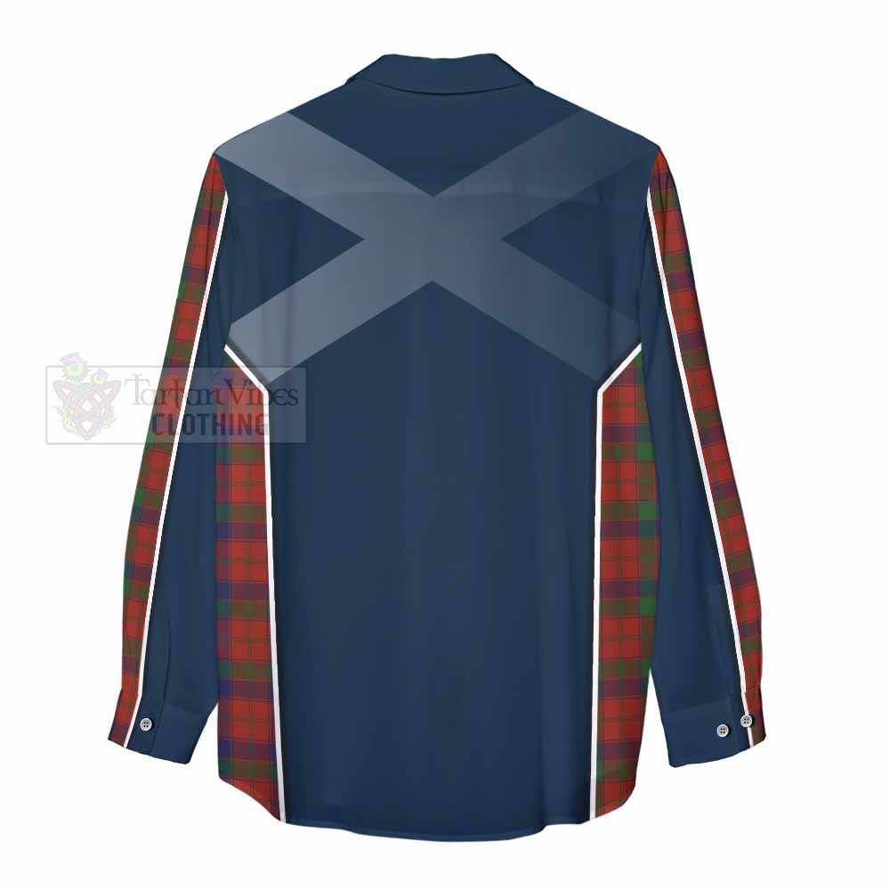 Tartan Vibes Clothing Robertson Tartan Women's Casual Shirt with Family Crest and Lion Rampant Vibes Sport Style