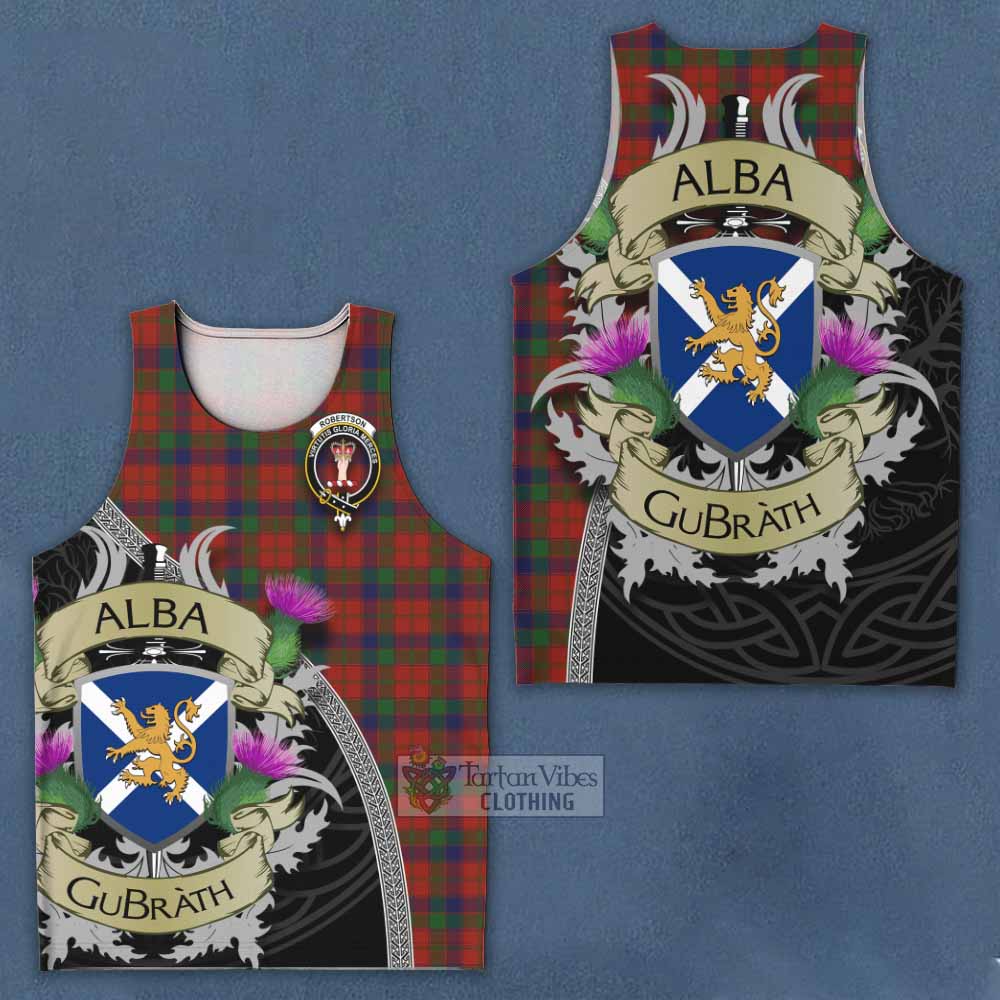Robertson Tartan Family Crest Men's Tank Top Lion Rampant Royal Thistle Shield Celtic Inspired - Tartan Vibes Clothing