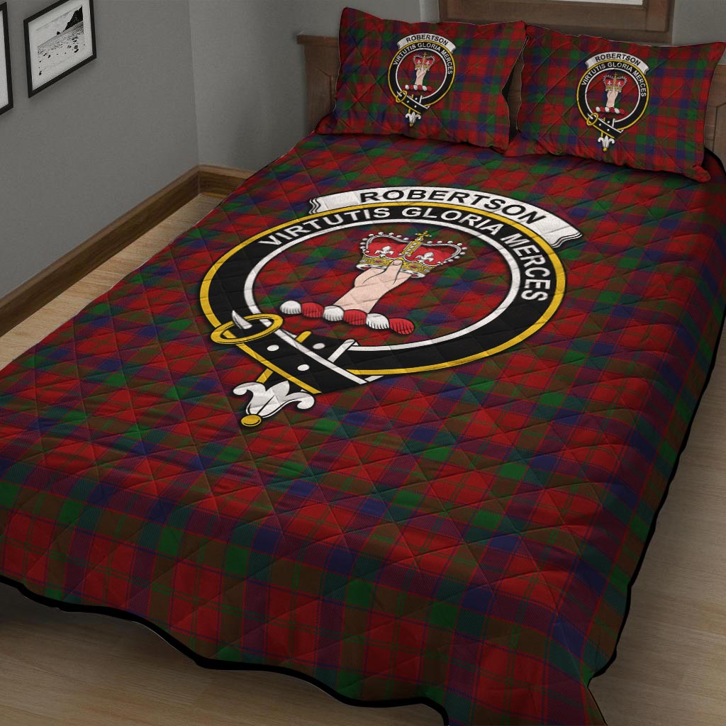 Robertson Tartan Quilt Bed Set with Family Crest - Tartan Vibes Clothing