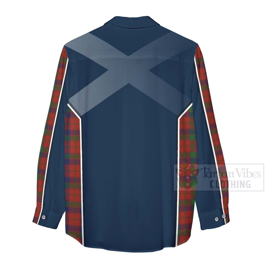 Tartan Vibes Clothing Robertson Tartan Women's Casual Shirt with Family Crest and Scottish Thistle Vibes Sport Style