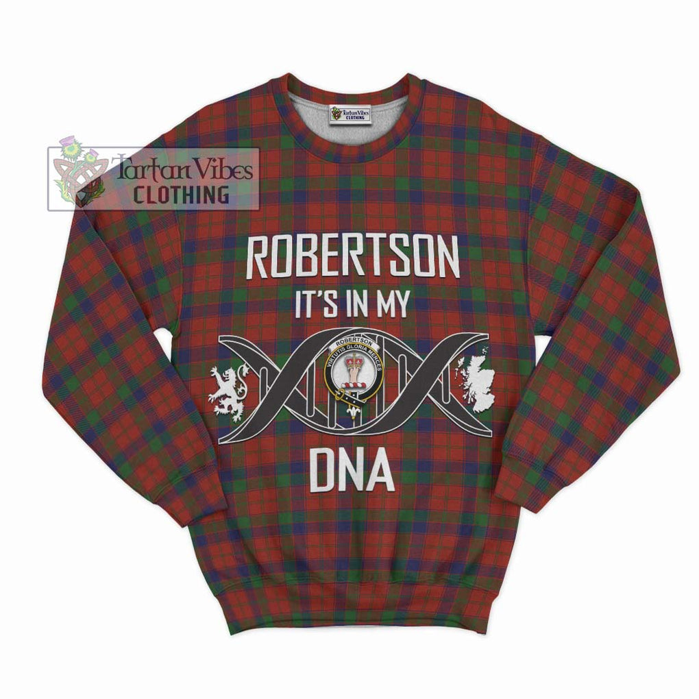 Robertson Tartan Sweatshirt with Family Crest DNA In Me Style - Tartanvibesclothing Shop