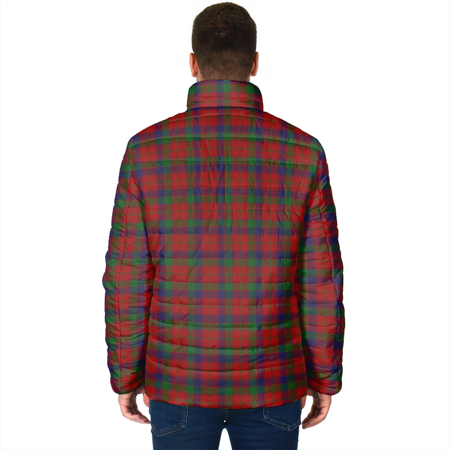 Robertson Tartan Padded Jacket with Family Crest - Tartan Vibes Clothing