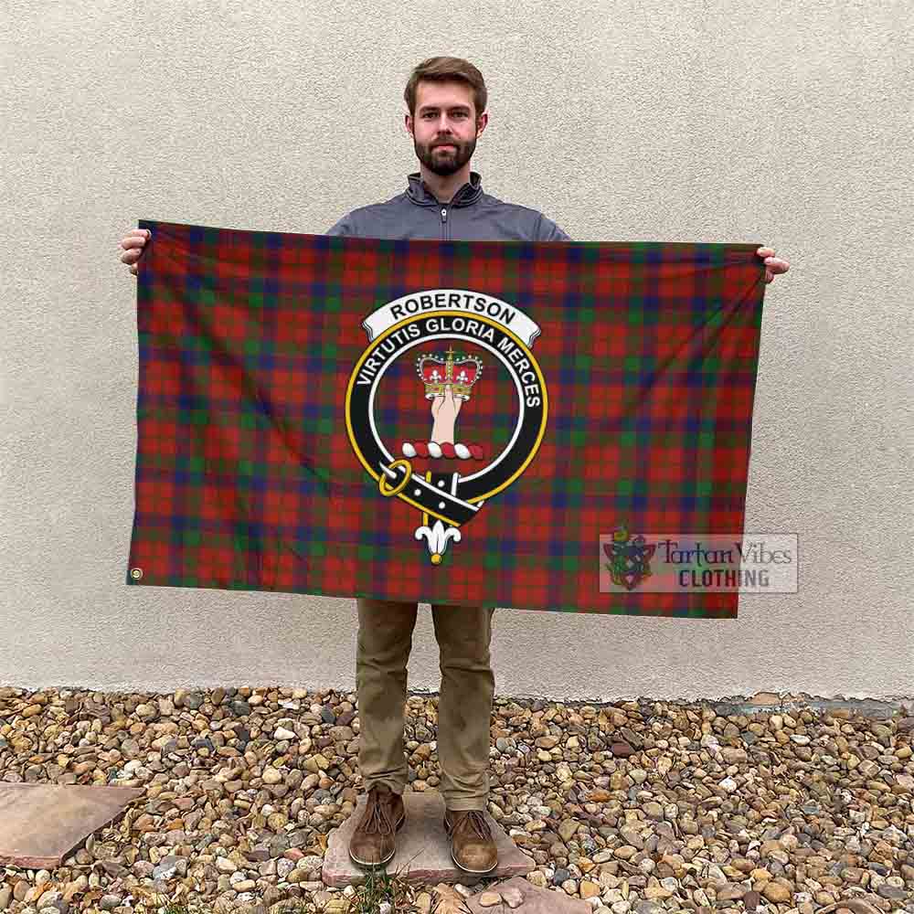 Tartan Vibes Clothing Robertson Tartan House Flag with Family Crest