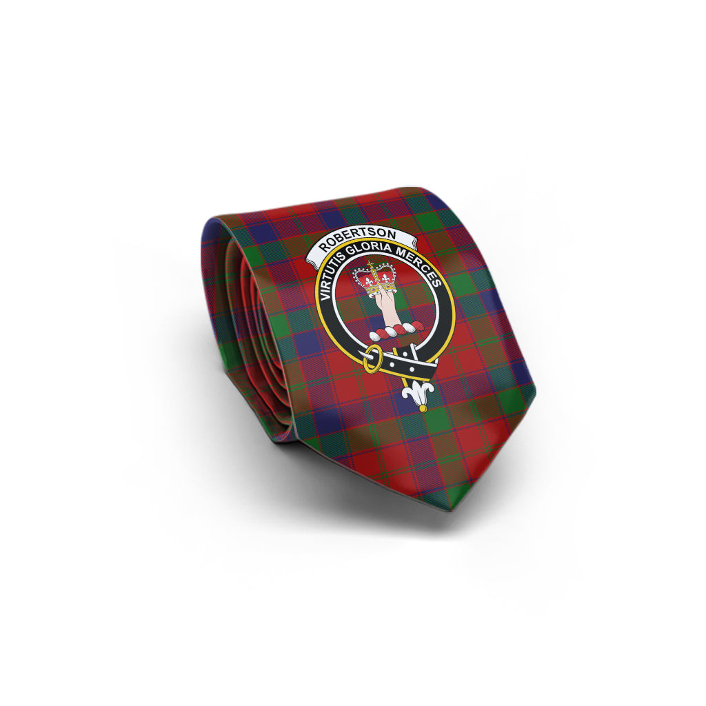 Robertson Tartan Classic Necktie with Family Crest - Tartan Vibes Clothing