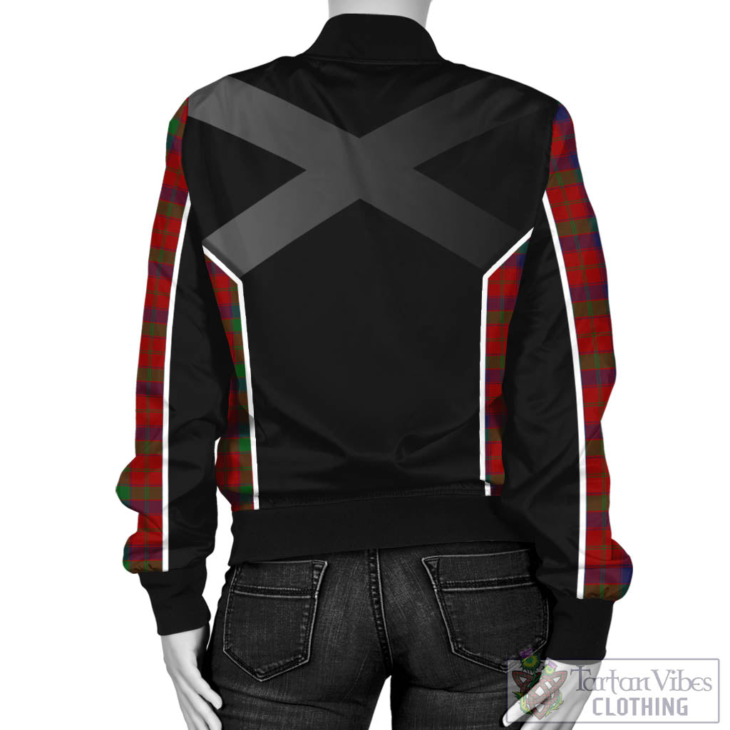 Tartan Vibes Clothing Robertson Tartan Bomber Jacket with Family Crest and Scottish Thistle Vibes Sport Style