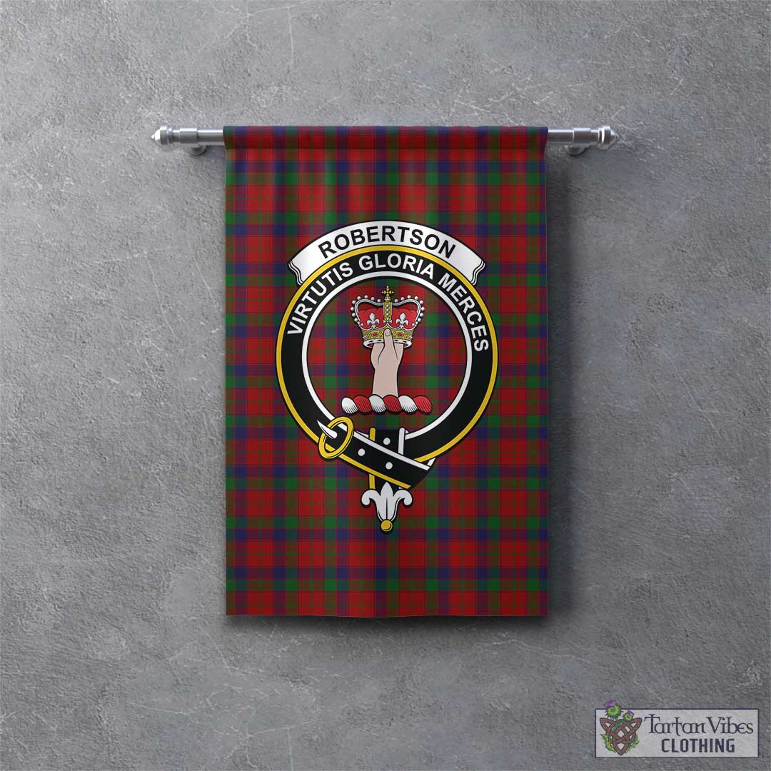 Tartan Vibes Clothing Robertson Tartan Gonfalon, Tartan Banner with Family Crest