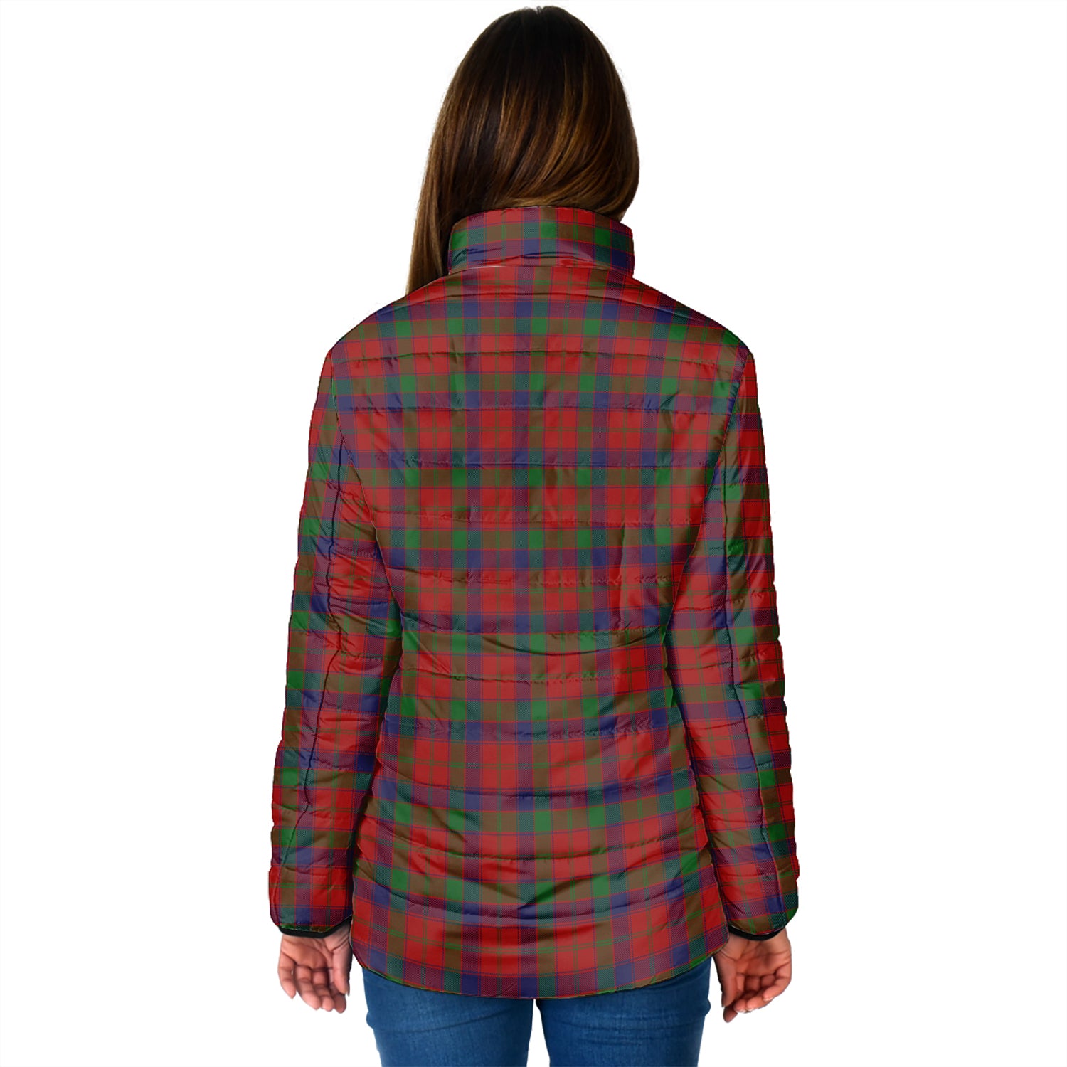 Robertson Tartan Padded Jacket with Family Crest - Tartan Vibes Clothing