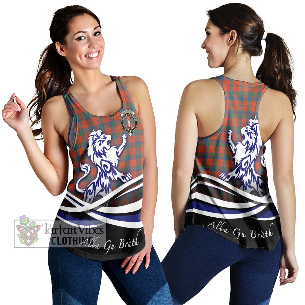 Robertson Ancient Tartan Women's Racerback Tanks with Alba Gu Brath Regal Lion Emblem 4XL - Tartanvibesclothing Shop