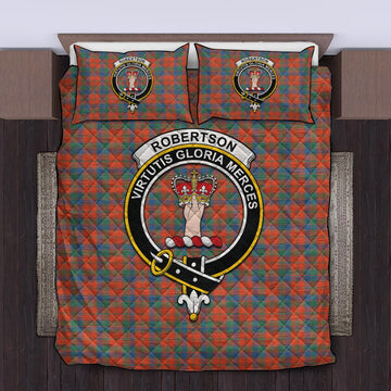 Robertson Ancient Tartan Quilt Bed Set with Family Crest