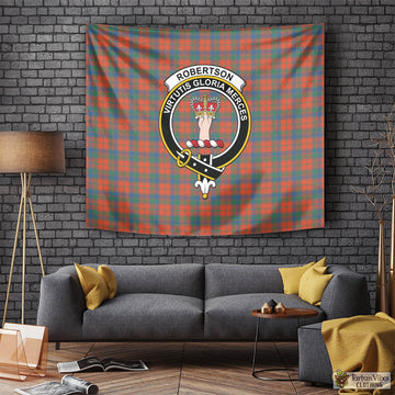 Robertson Ancient Tartan Tapestry Wall Hanging and Home Decor for Room with Family Crest