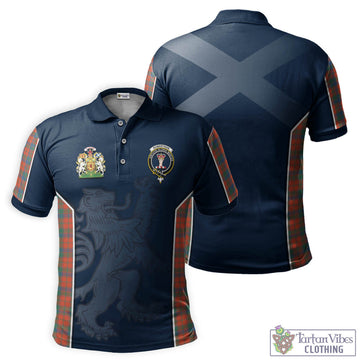 Robertson Ancient Tartan Men's Polo Shirt with Family Crest and Lion Rampant Vibes Sport Style