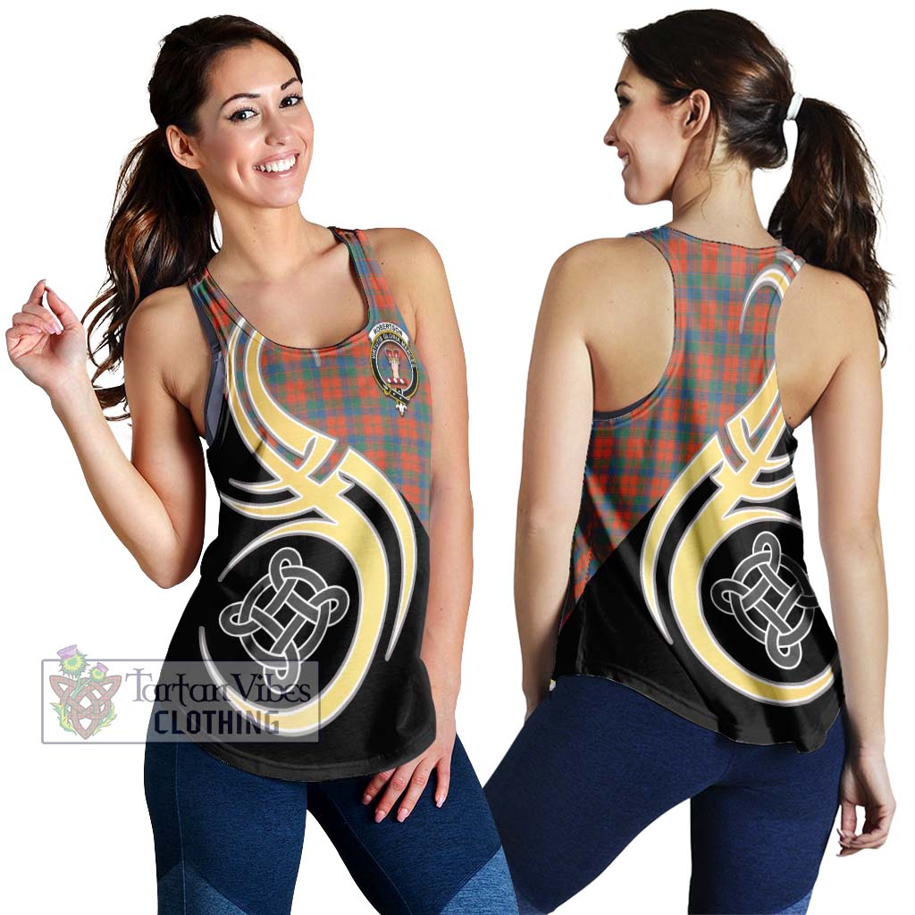 Robertson Ancient Tartan Women's Racerback Tanks with Family Crest and Celtic Symbol Style 4XL - Tartan Vibes Clothing