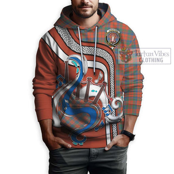 Robertson Ancient Tartan Hoodie with Epic Bagpipe Style