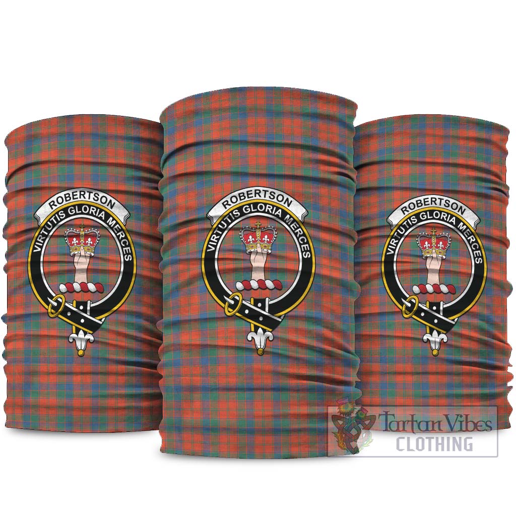 Robertson Ancient Tartan Neck Gaiters, Tartan Bandanas, Tartan Head Band with Family Crest