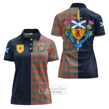 Robertson Ancient Tartan Women's Polo Shirt Alba with Scottish Lion Royal Arm Half Style